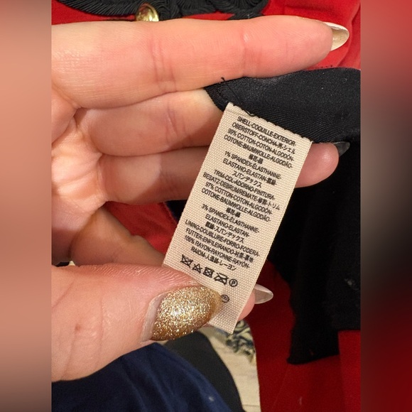 Free People Seamed and Structured Military Blazer in red and black. - Picture 9 of 9